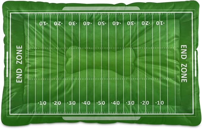 American Football Field Dog Bed Cat Bed, Rectangle Comfortable Pet Bed, Ultra Soft Calming Dog Bed for Small Medium Large Dogs, 36" x 24"