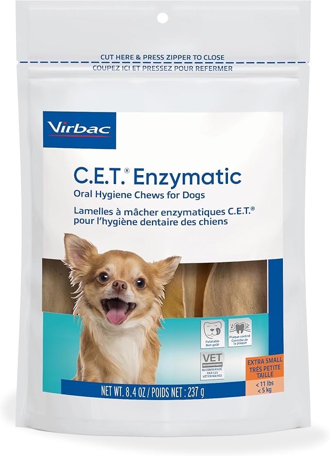 Virbac C.E.T. Enzymatic Oral Hygiene Chews for Dogs Beef 8.4 Ounces