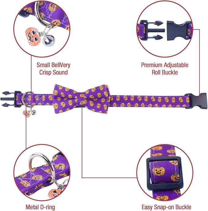 SuperBuddy Dog Collar, Adjustable Dog Collar with Bowtie, Pet Collar for Dog Soft Bowtie Dog Collars for Small Medium Large Pet