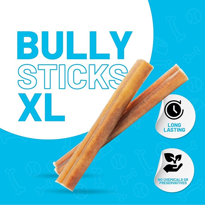 Sitka Farms Bully Sticks XL 6 inch - 10 Count - Premium Natural Single Ingredient for Aggressive Chewers - High Protein Long Lasting Treats