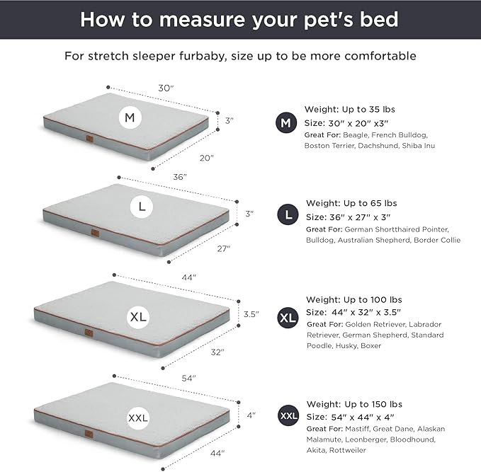Bedsure Dog Bed Large Sized Dog - Orthopedic Waterproof Pet Beds with Removable Washable Cover, Egg Crate Foam Puppy Mat, Suitable for Pet Up to 65 lbs