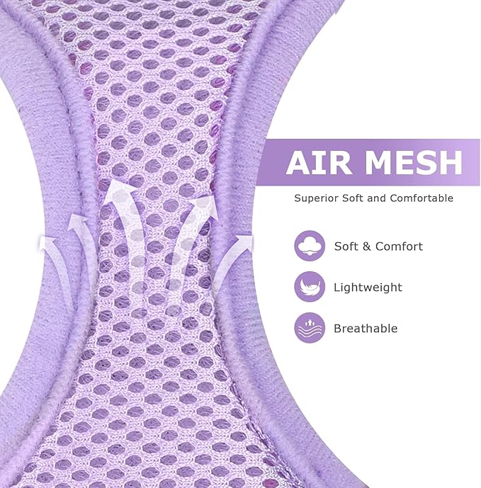 Harness Dress for Small Dogs,Chihuahua Yorkie Teacup Dresses Girl, Summer Cute Pet Puppy Dog Clothes Female (Purple Harness+Rope, XX-Small)