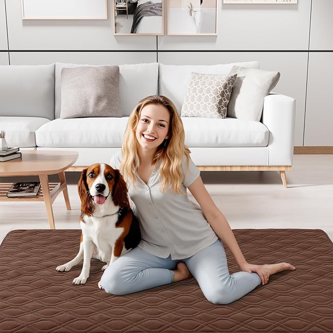 Smiry Waterproof Dog Blanket, 82x102 Inch Soft Pet Bed Cover Reversible, Washable Sofa Couch Furniture Protector for Small Medium Large Dog Puppy Cat, Brown/Chocolate
