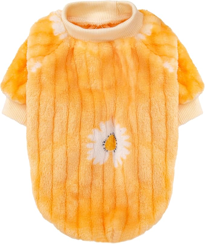 FabriCastle Small Dog Sweaters, 3-Pack Dog Clothes, Soft and Warm Pet Jackets XXS XS S for Dogs Girl & Cats, Winter Pet Apparel Costumes, Female Puppy Outfits for Christmas (Pink,violet,yellow, Small)