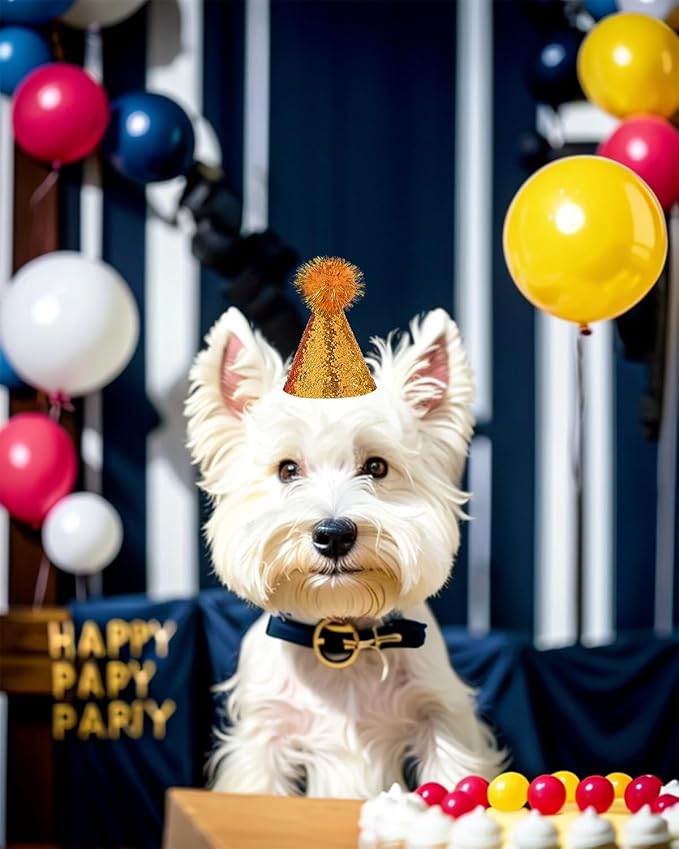 PET SHOW 20 Pack Mini Small Dog Hats Cat Birthday Party Hat Rabbit Hats for Holiday Wedding Puppies Kittens Costume Accessories