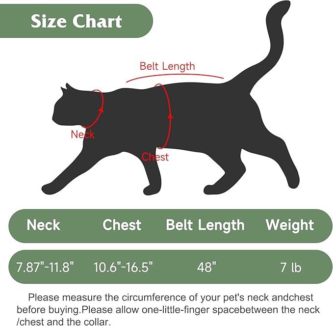 Leekalos Cat Harness and Leash for Walking,Cats Escape Proof - Adjustable Kitten Harness for Large Small Cats, Use Safe & Easy,Fit for Puppy,Rabbit