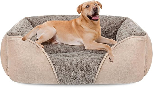 INVENHO XX-Large Dog Bed for Large, Medium, Small Dogs - Rectangle, Washable, Orthopedic, Soft, Calming, Durable Pet Cuddler with Anti-Slip Bottom - XXL (42"x30"x10")