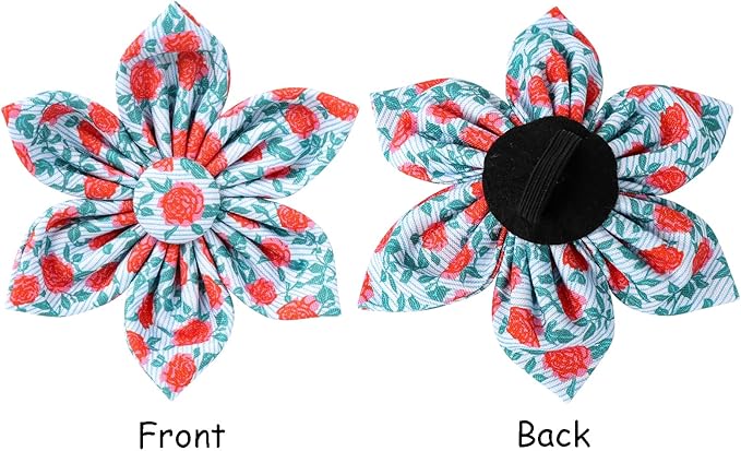 Lionet Paws Design Dogs Collar Cute Adjustable Flower Dog Collars for Girl Female Medium Large Dogs with Rose XL