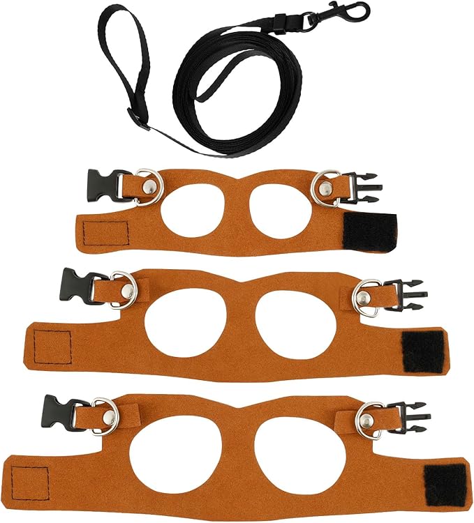 3 Pack Bearded Dragon Harness and Leash Set - Adjustable Soft Leather Lizard Harness 3 Sizes with Leash Small Animal Traction Rope Walking Vest Accessories for Lizards and Other Small Reptiles
