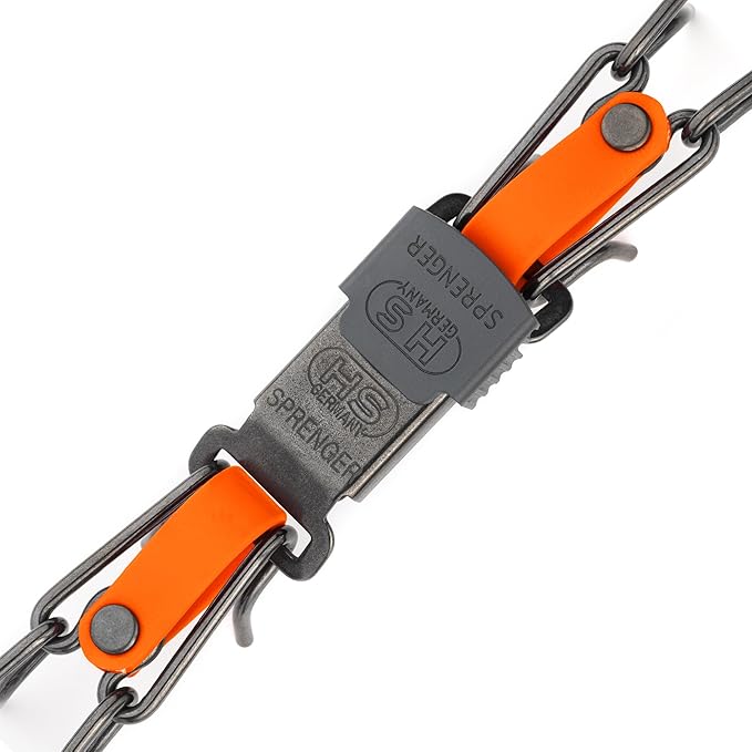 Herm Sprenger Black Stainless Steel Dog Collar with Quick Release ClicLock Buckle and Biothane Insert Training Collar Made in Germany (Hunter Orange, 23in x 3.2mm(Neck Size up to19-20in))