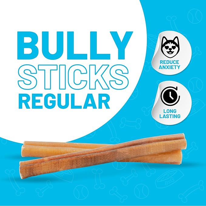 Sitka Farms Bully Sticks - Long Lasting Natural Chew Treats for Dogs - 6 Inch, 40 Count