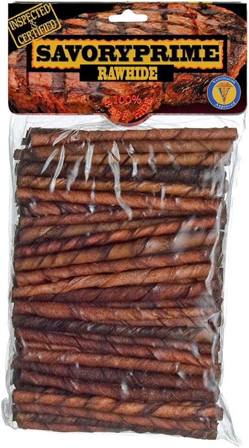 Savory Prime 100-Pack Basted Twist Sticks, 5-Inch, Brown