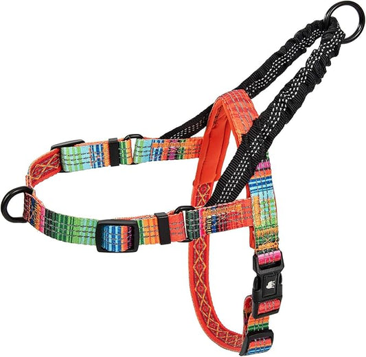 Leash Boss No Pull Dog Harness, Easy Walk for Small, Medium, and Large Pets, Reflective with Rear and Front Clip Attachment (Blanket Pattern, Extra Large)