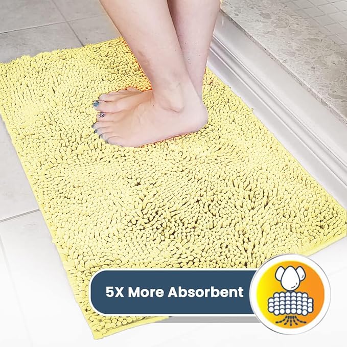 Muddy Mat® Original Dog Door Mat for Muddy Paws, Super Absorbent Microfiber, Non-Slip Washable Pet Rug, Quick Dry Chenille Entryway Carpet, Machine Washable Indoor Outdoor mat, Yellow 18"x28"