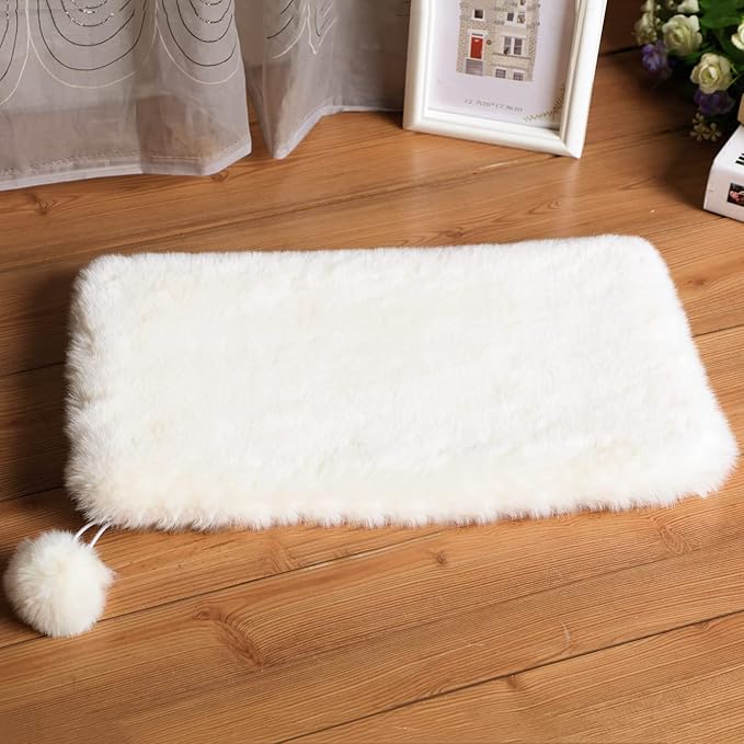 SHENGOCASE 2-Pack 10"x 15.7" Faux Rabbit Fur Cat Dog Bed Cushion Pad Mat, Cat Tree Tower Replacement Cushion for Window Perch Carrier House Cage Crate Kennel