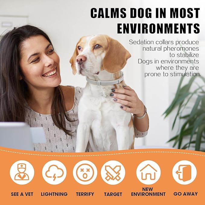 Nodfens Calming Collar for Dogs, Adjustable Dog Pheromones Calming Diffuser, Pet Stop Peeing and Anxiety Relief, 6PCS 60 Day Long-Term Effect