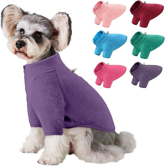 AOFITEE Dog Fleece Sweater, Dog Sweaters for Medium Dogs Girl Boy, Warm Dog Sweater for Dogs Male Female, Fleece Dog Vest Lightweight Dog Winter Jacket Sweatshirt with D-Ring and Turtleneck, L