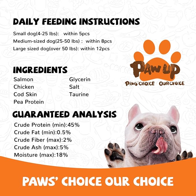 Salmon Fillet Dog Treats, Salmon Jerky with Fish Skin, Healthy High Protein Snacks, Natural Omega 3-6, Low in Fat with Taurine,12.5oz (Smoked Flavor)