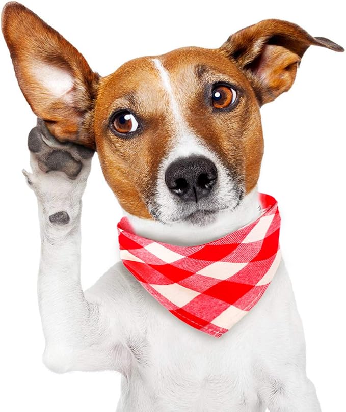 Segarty Dog Bandanas, 30 Pack 22.8"x15.7" Pet Triangle Scarf Plaid Bibs Accessories Bulk for Medium Small Dogs Cats Large Puppy Dogs, Adjustable Washable Reversible Boy Pets Birthday Kerchief