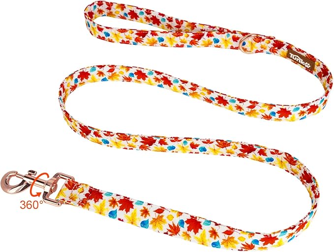 Tunkoo Autumn Charm Dog Leash with Metal Buckle - Durable, Stylish, and Perfectly Sized for Fall Season Daily Walking M