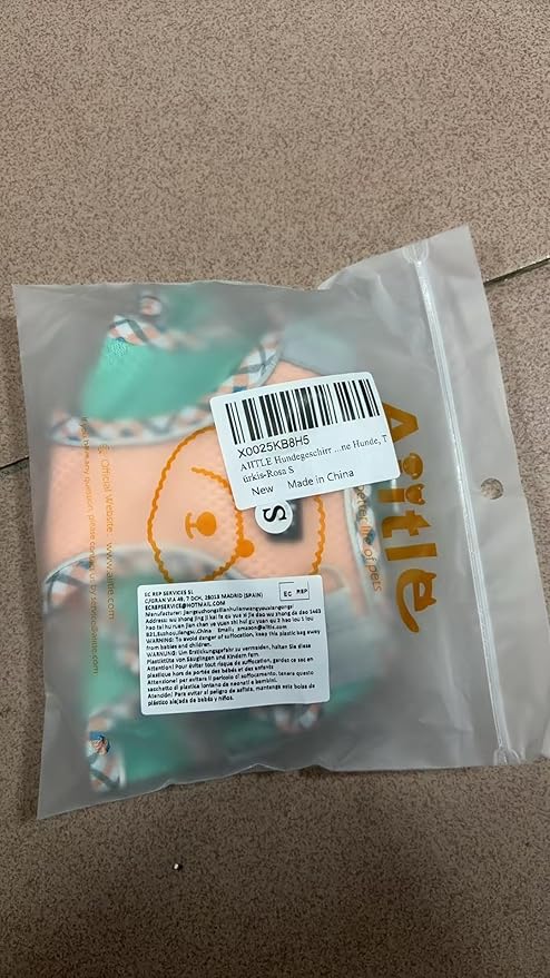 AIITLE Teacup Puppy Harness with Leash - Adjustable Soft Vest with Magic Velcro & Reflective Safety Strips, Easy-Put-On for Poodles, Pomeranians - Gym, Hiking, Travel (Turquoise-Pink, S)