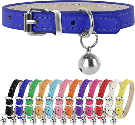 XXS Teacup Dog Collar, Blue, 3/8 inch Width