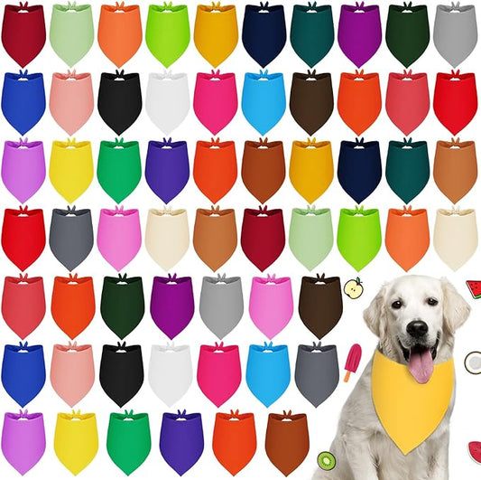 Sadnyy 60 Pcs Dog Bandanas Bulk Heat Transfer Pet Bibs Sublimation Bandana Blank DIY Triangle Washable Bibs Scarfs Adjustable Pet Bandana Kerchief Apparel Accessories for Dog Puppy Cat(XL Size)