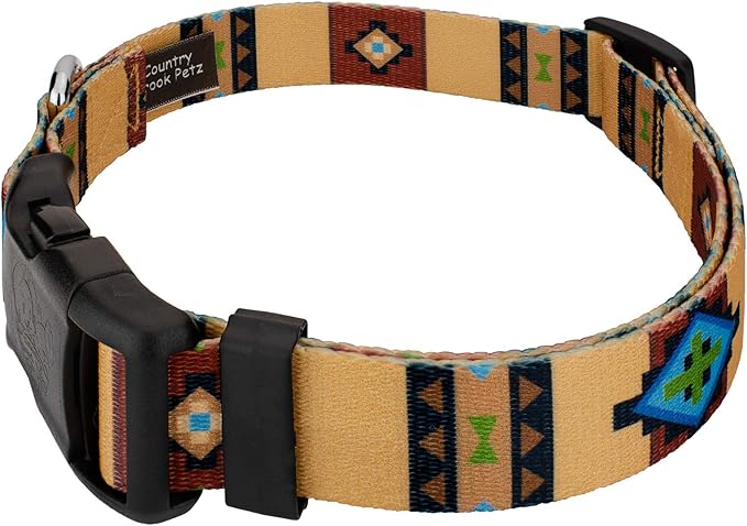 Country Brook Petz - Deluxe Native Arizona Dog Collar - Country and Western Collection Featuring Rustic Designs (1 Inch, Medium)