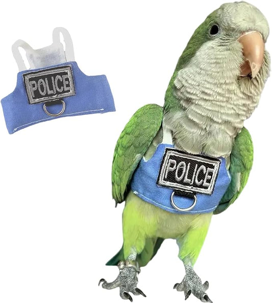 Bird Flight Harness Vest, Parrot Flight Suit with Leash, Bird Flying Clothes with Rope and Handle for Outdoor Activities (Without Leash,Green-cheeked Conure)