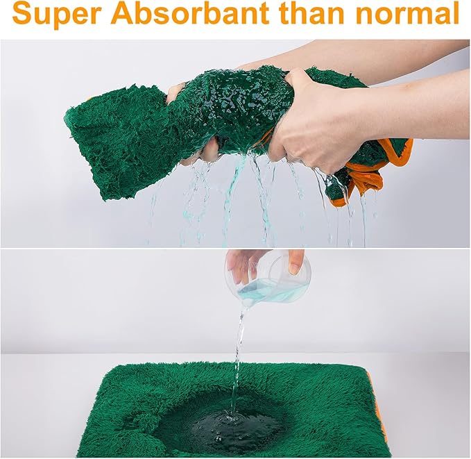 Bienbee Dog Bathrobe, Quick Drying Super Absorbent Dog Robes for After Bath, Warm Keeping Dogs Towel, Dogs Bath Supplies, Dark Green L