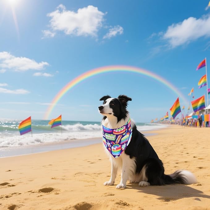 30 Pack Rainbow Dog Bandanas Bulk for Large Dogs Breed 33 Inch LGBT Extra Large Dog Bandanas XL Pride Month Dogs Bandana Grooming L