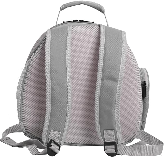 Bearded Dragon Carrier Backpack with Security Printing Harness Set, Reptile Lizard Travel Carrier (Grey, Mommy Harness)