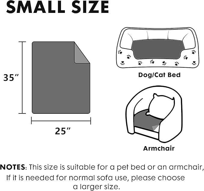 gogobunny Waterproof Dog Blanket for Large Dogs, Cats, Puppy, Reversible Faux Fur Pet Throw Blanket, Washable, Calming Furniture Protection for Sofa Bed (25x35 Inch (Pack of 1), Beige)