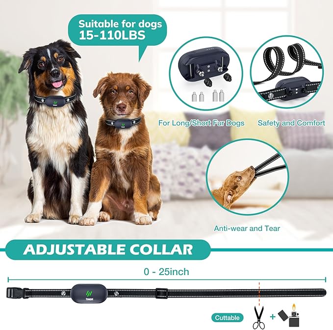 Dog Shock Collar, Electric Dog Training Collar with Remote 2680FT for 2 Dogs, IPX7 Waterproof Vibrating Dog Collar with 4 Training Modes, Rechargeable E-Collar for All Breeds, Sizes
