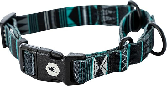 Wolfgang Heavy Duty Martingale Dog Collar with Quick Release Nylon Buckle for Walking & Training, WesternSky Print, Small