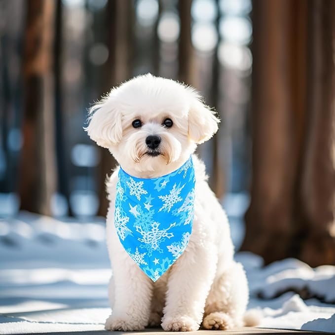 30 Pcs Winter Dog Bandanas Bulk Adjustable 25 Inch Dog Bandanas for Small Medium Large Dogs Breed Scarves Grooming M