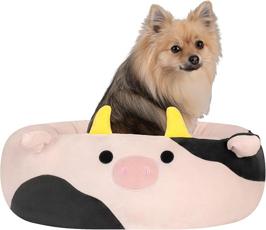 Squishmallows Original 20-Inch Connor The Cow Pet Bed - Small Ultrasoft Official Jazwares Plush Pet Bed