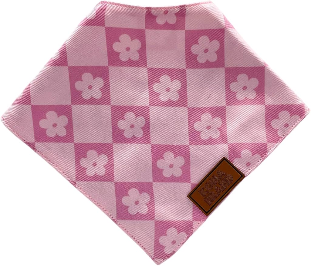 KonaBrandCo- Premium Handmade Dog Bandana | Dual Layered Silky Durable Polyester Fabric | Adjustable Fit Custom Shape- Won't Roll (Large, BELLA)