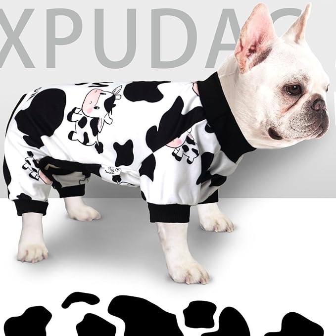 XPUDAC 4 Pieces Dog Pajamas for Small Dogs Pjs Clothes Puppy Onesies Outfits for Doggie Christmas Shirts Sleeper for Pet Cats Jammies-XS