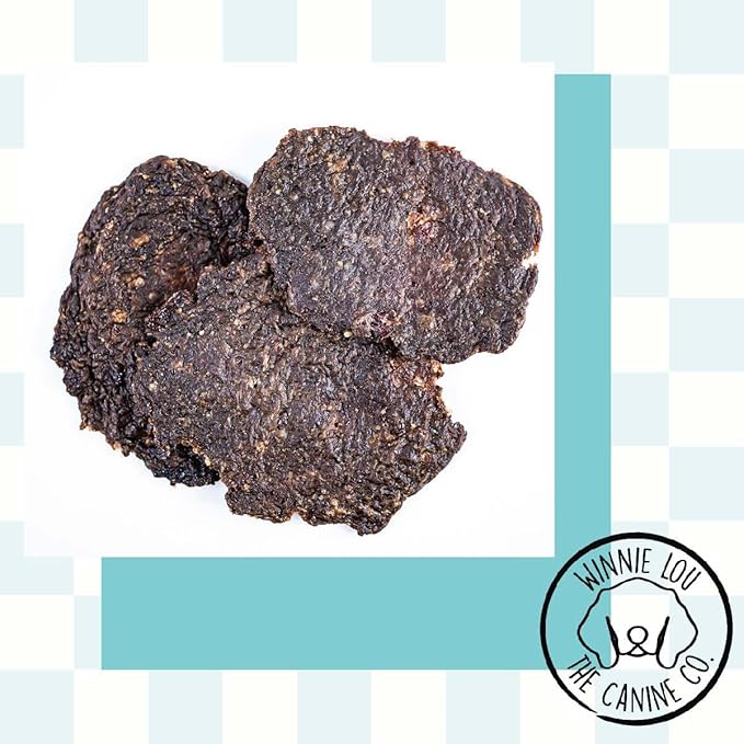 Winnie Lou Jerky Organic Jerky Dog Treats Made in The USA – Human Grade Dog Treats – Dog Jerky Treats – All Natural Dog Treats – Healthy Dog Treats (Bison Burger Jerky 2 Pack)