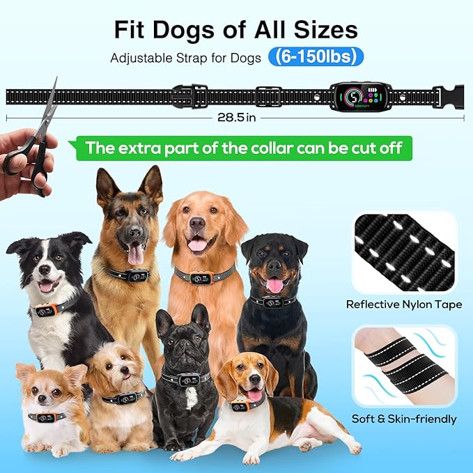 2 Pack Bark Collar, Rechargeable Dog Bark Collar for Large Medium Small Dogs, Smart Training Collar with 5 Adjustable Sensitivity Beep Vibration Harmless Shock, Anti Barking Device for Dogs (Orange)