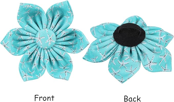 Lionet Paws Dog Collar with Flower - Cute Cotton Adjustable Flower Dog Collar with Metal Buckle for Small Dog Girl Boy, S, Neck 10-16in