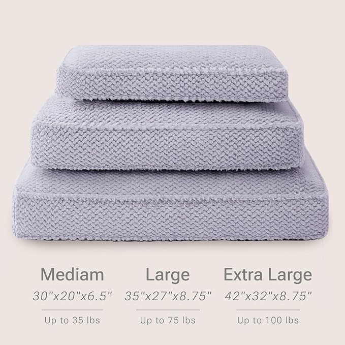 Soft Touch Orthopedic Dog Beds for Medium Dogs, Waterproof Dog Crate Bed with Removable Washable Cover, Attachable Pillow Cushion, Non-Slip Bottom (Grey, Medium)
