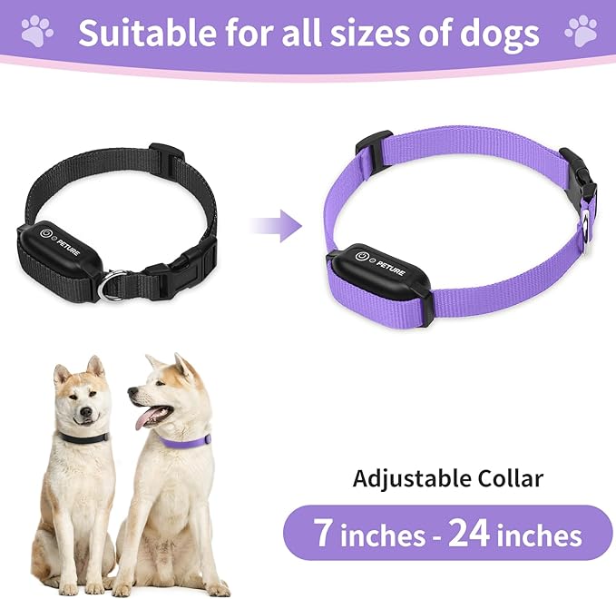 Replacement Collar for Shock Collar, Stylish & Comfortable Nylon Dog Collar with Quick Release Buckle, Compatible with PetSafe Bousnic Sportdog Garmin E Collar Replacement Strap(Purple & Black)