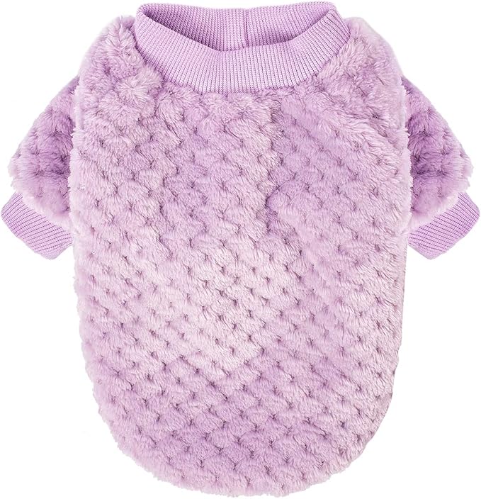 Dog Sweater, 2 Pack Dog Sweaters for Small Medium Dogs or Cat, Warm Soft Flannel Pet Clothes for Dogs Girl or Boy, Dog Shirt Coat Jacket (X-Large, Pink+Purple)