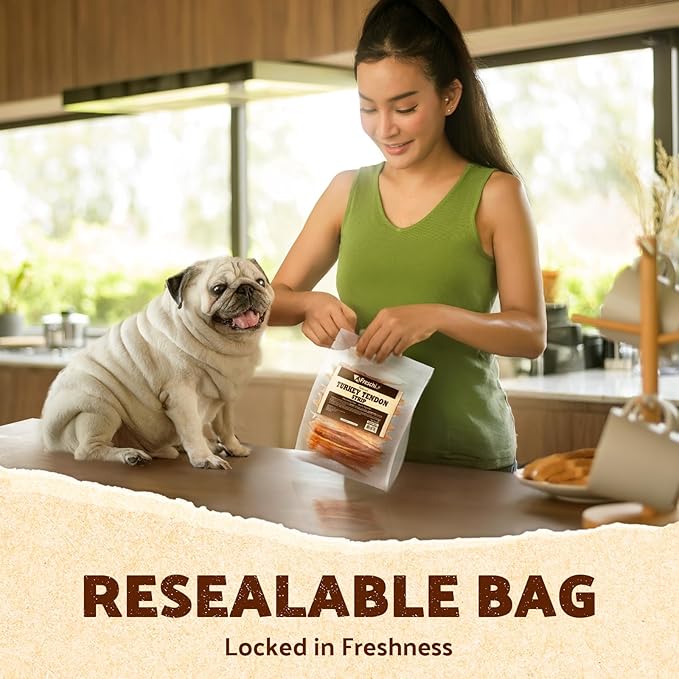 Afreschi Natural Turkey Tendon Ring (M) 10 oz, Turkey Sourced from USA, All Natural Puppy Chew, Hypoallergenic, Rawhide Alternative, for Medium Breeds