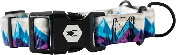Wolfgang Heavy Duty Martingale Dog Collar with Quick Release Nylon Buckle for Walking & Training, RockyPeaks Print, Large
