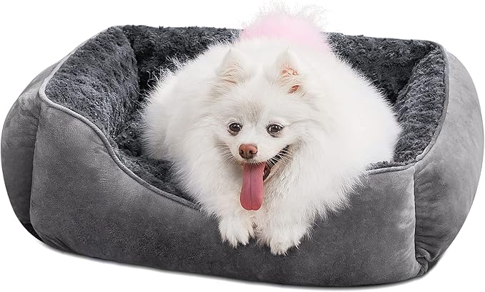 JOEJOY Rectangle Dog Bed for Large Medium Small Dogs Machine Washable Sleeping Dog Sofa Bed Non-Slip Bottom Breathable Soft Puppy Bed Durable Orthopedic Calming Pet Cuddler, Multiple Size, Grey
