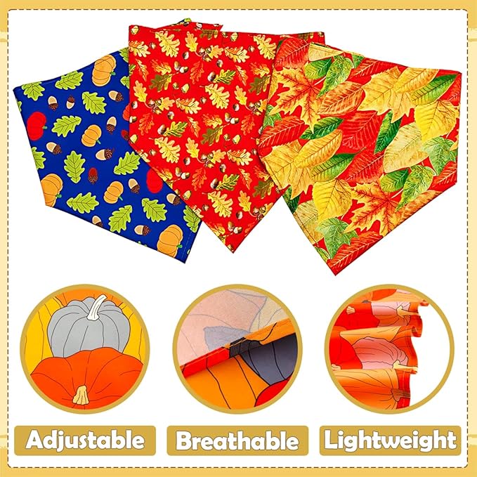 50PCS Large Dog Bandanas Fall Large XL Big Dog Breed Bulk Pumpin Harvest Leaves Forest Autumn Pattern Kerchief Triangle Bibs Head Scarves Scarfs for Boys and Girls Grooming Accessories Costume
