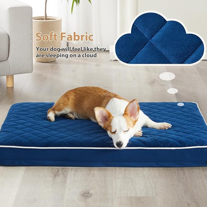 WNPETHOME Orthopedic Dog Beds for Large Dogs, Extra Large Waterproof Dog Bed with Removable Washable Cover & Anti-Slip Bottom, Egg Crate Foam Pet Bed Mat